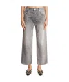 Re/done Loose Crop Jeans In Gray