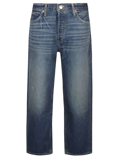 Re/done Loose Crop Jeans In Herbal Tint