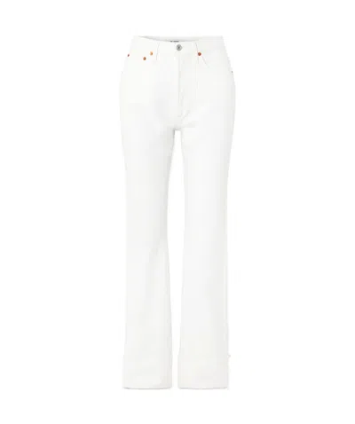 Re/done Loose Long Pouched Jeans In White
