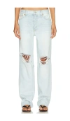 Re/done Loose Long Jeans Aqua Destroy In Acqua Destroy