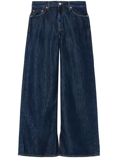 Re/done Low-rise Wide-leg Jeans In Blue
