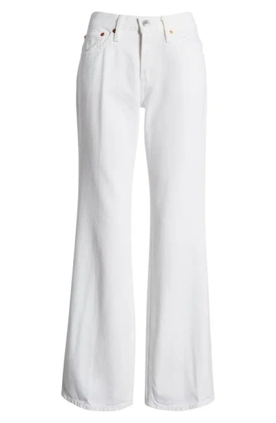 Re/done Womens High Rise Cropped Bootcut Jeans In White