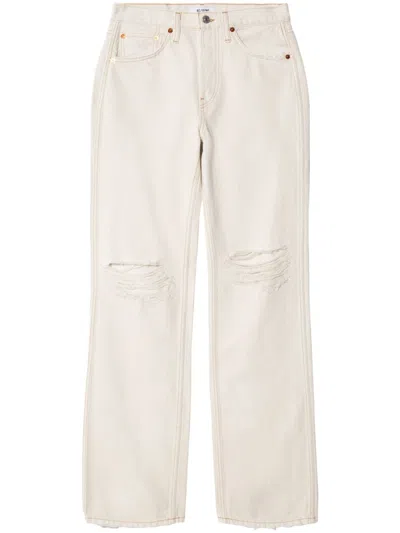 Re/done Low-rise Straight Jeans In Neutrals