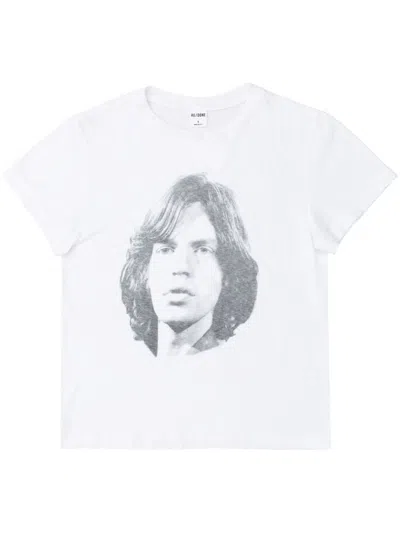 Re/done Mick Jagger Classic T-shirt In White