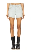 Re/done Boy Shorts Ranch Water In Blue