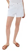 RE/DONE MID RISE BOY SHORTS WHITE