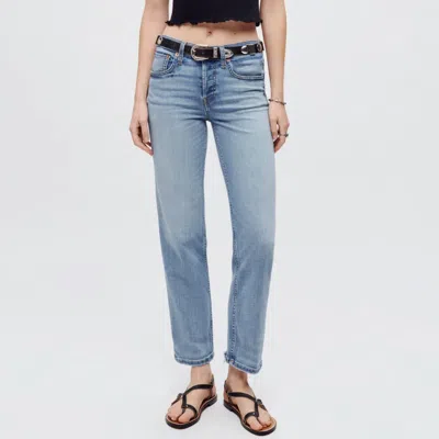 Re/done Mid Rise Stove Pipe Jeans In Hacienda In Multi