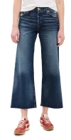 RE/DONE MID RISE WIDE LEG CROP JEANS INDIGO GRIND