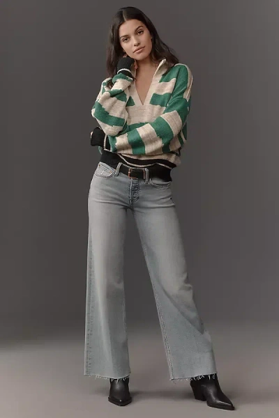 Re/done Mid-rise Wide-leg Cropped Jeans In Blue