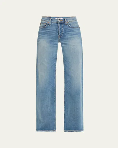 Re/done Mid-rise Wide-leg Jeans In Blasted
