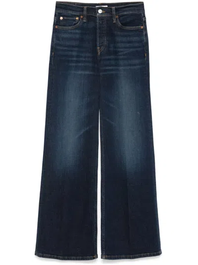Re/done Mid-rise Wide-leg Jeans In Blue