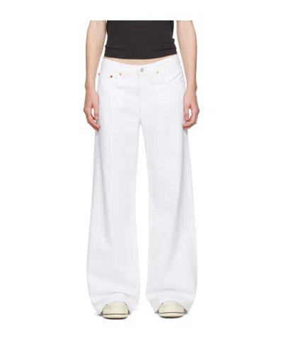 Re/done Mid-rise Wide-leg Jeans In White