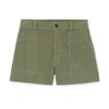 Re/done Khaki Military Mini Shorts In Bay Leaf