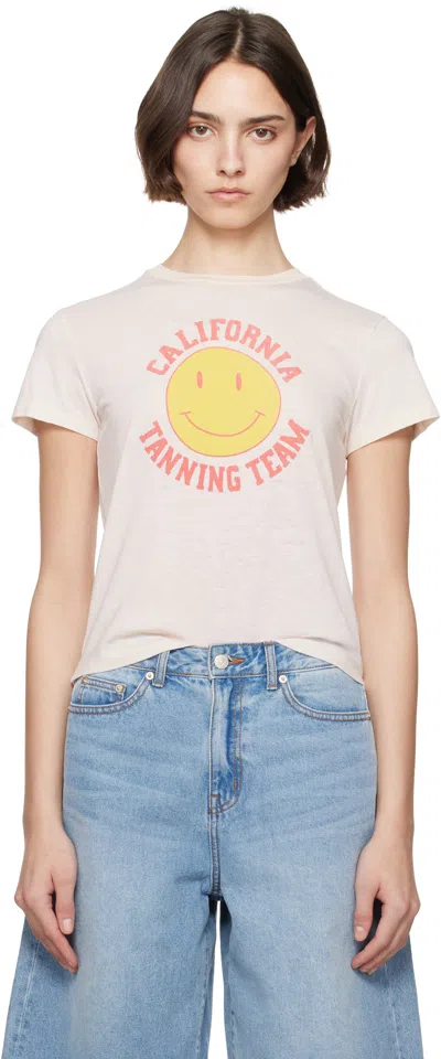Re/done Off-white Classic 'tanning' T-shirt In Antique White