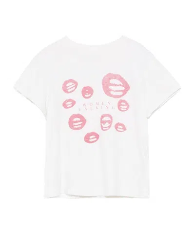 Re/done Open-necked Black Shirt In White