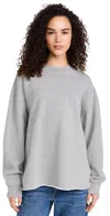 Re/done Oversized Raw Crewneck In Heather Grey In Heather Grey