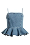 RE/DONE PEPLUM DENIM CAMISOLE