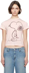 Re/done Pink Classic Snoopy T-shirt In Dahlia