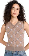 Re/done Pintuck Vest Camel Combo In Camel Combo