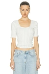RE/DONE POINTELLE SCOOP NECK TEE