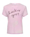 Re/done Printed Round-neck T-shirt In Pink