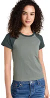 Re/done Two-tone Cotton-jersey T-shirt In Juniper Mix