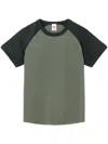 Re/done Two-tone Cotton-jersey T-shirt In Green