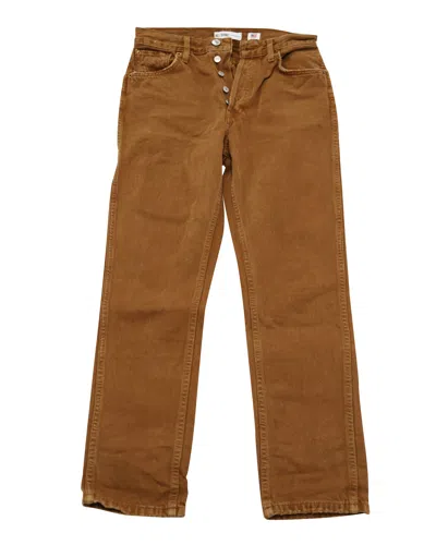 Re/done 50s Cigarette Jeans In Brown Cotton