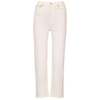 Re/done 70's Stove Pipe Ecru Slim-leg Jeans In White