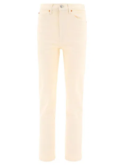 Re/done "70's Straight" Jeans In White