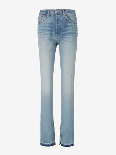 Re/done Jeans 70s In Denim Di Cotone Azzurri In Blue