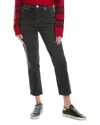 Re/done 90's High-rise Washed Noir Ankle Crop Jean In Black
