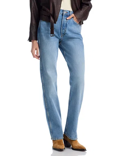 Re/done 90s Cotton High Rise Loose Wide Leg Jeans In Worn Blue