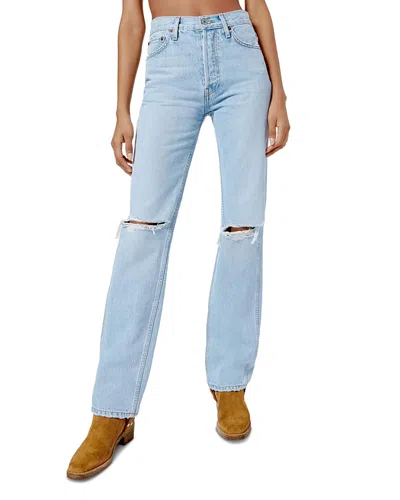 RE/DONE RE/DONE 90S HIGH RISE LOOSE WIDE LEG JEANS IN BLEACH DESTROY