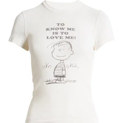 Re/done '90s Baby Linus' Printed T-shirt In Neutrals