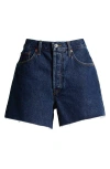 Re/done '90s Raw Hem Low Slung Organic Cotton Denim Shorts In Heritage Rinse