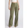 Re/done Baker Cotton Wide Leg Pants In Bayleaf