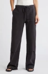 Re/done Paneled Denim Wide-leg Pants In Washed Black