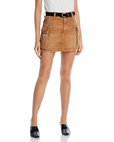 Re/done Cargo Mini Skirt In Travertino