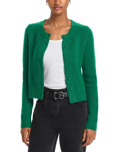 Re/done Cropped Cashmere Cardigan In Grass Green