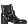 Re/done Cavalry Leather Ankle Boots In Black