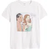 Re/done Happy Hour Crewneck Graphic Tee In Vintage White