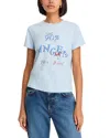 Re/done Angel Devil Classic Tee In Light Blue