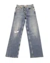 Re/done Comfort Stretch Ultra High Rise Stove Pipe Jeans In Blue Cotton Denim In Blue