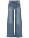 Re/done Midrise Cotton Blend Wide Jeans In Blue