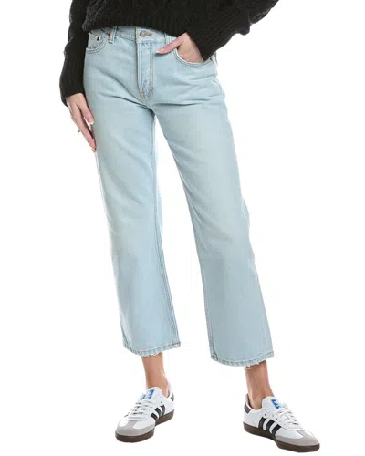 Re/done Easy Straight Acqua Crop Jean In Blue