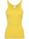 Re/done Fine-ribbed Tank Top In Pear