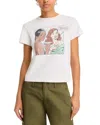 Re/done Happy Hour Crewneck Graphic Tee In Vintage White
