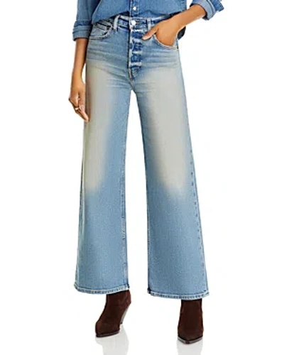 Re/done High Rise Ankle Wide Leg Jeans In Bellarosa