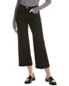 Re/done High-rise Black Wide Leg Crop Jean In Black